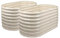 Harbour Housewares Raised Garden Bed - Ivory - 120 x 60 x 60cm - 2x - Rounded - Bottomless Metal Raised Bed Galvanised Steel Planter Box for Growing Outdoor Plants, Vegetables, Flowers and Herbs