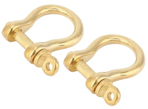 Anchor Shackle U Shackle Bow 2 Set Anchor Shackle Pure Brass U Type Fob Key Ring Hook Golden Connection Buckle 10mm