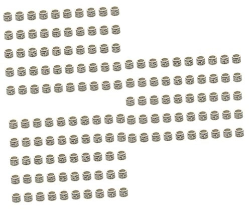 Tofficu 3 Sätze Haargeflecht Manschetten Rollen Piratenperlen Haarstifte Flechten Zöpfe Haarperlen Für Dreadlocks Dreadlocks-perlen Gummibänder Silver Legierung 50 Stück * 3