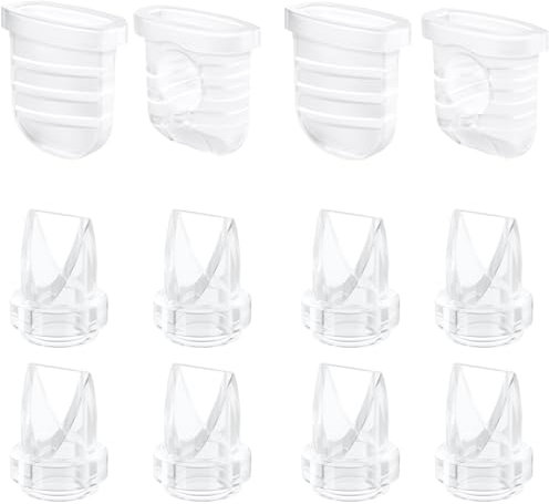 Pack of 8 Duck Bill Valve & 4 Pieces Silicone Membrane for Lansinoh Discreet Duo, eufy E10 S1 S1 Pro, NCVI Nuliie Nicegreen Life S32 Breast Pump, S32 Breast Pump Replacement Accessories