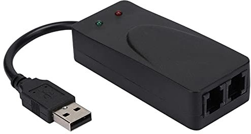 Modem Externe 56K Dual Port USB2.0, Plug and Play for 98/2000 / Me/XP/Vista / 7/8/10, V.92 / V.90 / V.42 Protocole, ID de L'appelant Fax Automatique