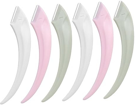 SAFIGLE 6stücke Augenbrauenrasierer Für Frauen Gesichtsrasierer Aus Edelstahl Und Abs Kompakt Tragbar Entfernt Feine Härchen Sauber Ohne Hautschäden Rutschfester Griff Langlebig Und Rostbe