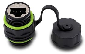 Duttek Coupleur RJ45 industriel étanche, connecteur Ethernet IP68 femelle vers femelle, Cat6/Cat5e blindé pour réseau extérieur, adaptateur de montage sur panneau RJ45, adaptateur d'extension réseau 1