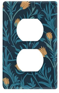 Vintage Floral Blue Black Decorative light plates switch covers cute wall switch cover tapa para switch de luz 4.53 x 2.76 Toggle Switch