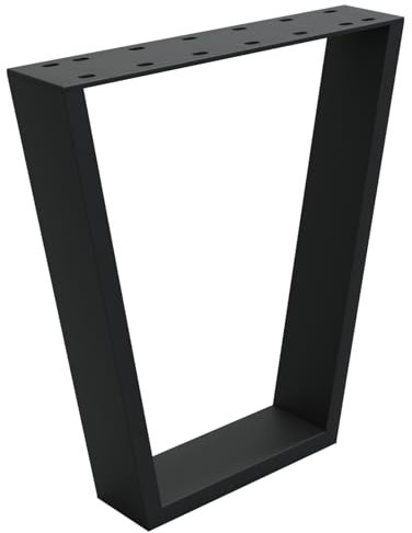 HAGO24 | Tischbeine | 2er Set | V-Form | 10° Schräg | Stahl | Schwarz matt | 40x43cm | Tischgestell | Tischuntergestell | Möbelgestell | DIY | Metallkufen