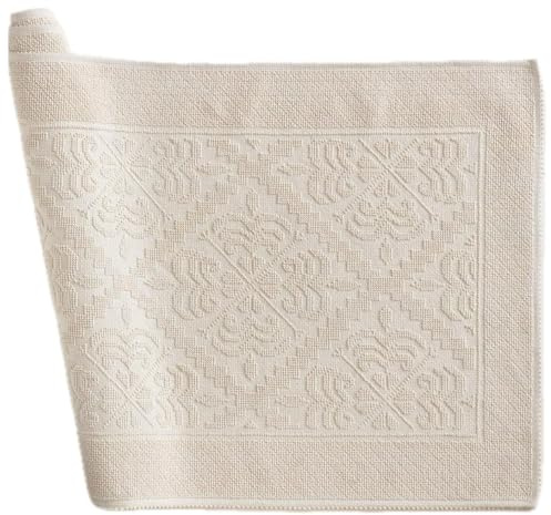 Generico Tappeto Sardo Art. Giglio Linea Oro Artigianale con Certificazione Oeko-Tex – Stile Tradizionale ed Ecologico – Lavabile e Resistente (Panna, 50x80)