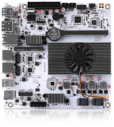 MNBOXCONET 10G NAS Motherboard N355 8 Bay, M8 Mini ITX Mainboard(N305 Update) DDR5 8GB RAM 128GB NVMe SSD, Firewall Dual 2.5gbit LAN, M.2 WiFi, PCIEx1, USB C, TF Slot