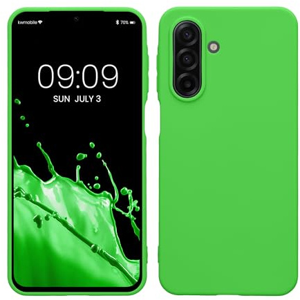 kwmobile Hülle für Samsung Galaxy A17 4G / 5G TPU Case - Handyhülle unterstützt kabelloses Laden, Flexible Schutzhülle, gummiertes Cover in Limettengrün
