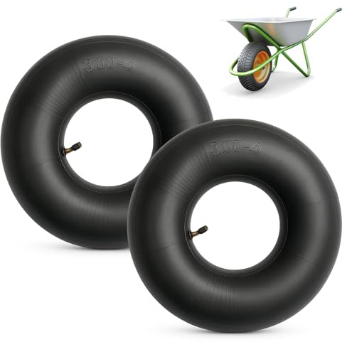KELAV 2 Stück Ersatz Innenschlauch 3.00-4 (260x85 mm) mit TR87 Winkelventil für Sackkarre, Bollerwagen, Schubkarre, Transportkarre​