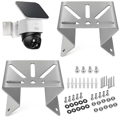 2Stk Eckhalterung Kamera Außen für Überwachungskamera für SoloCam S340/E30 | Edelstahl Außenwand Eckmontage, Universal Metallhalterung mit 270° Weitwinkel, Rostbeständige Halterung für Innen & Außen
