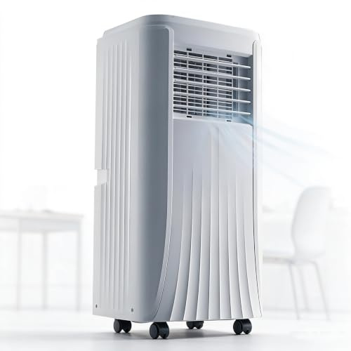 Climatiseur Mobile 12000 BTU avec Tuyau D'évacuation | Climatiseur Portable 3 en 1 | Fonctionnement Silencieux | Kit D'installation Fenêtre | Minuterie 24 heures | Pour Pièces Jusqu'à 25 m²