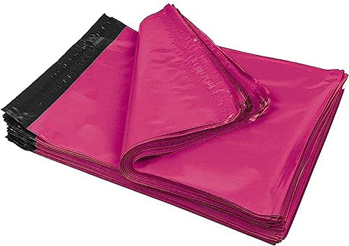 iMBAPrice 100-10X13 Lot de sacs à enveloppes en polyéthylène Rose vif