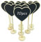 MCUILEE Cuore Mini lavagna Lavagnette messaggi di legno in legno con targhetta matrimonio numero etichetta/Partito impostazione decorazione,set da 10