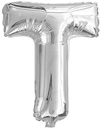 schenken-24 Folienballon Buchstaben (A - Z) in Silber, Höhe ca. 32 cm (T)