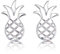 Diamond Treats Flache Ananas Ohrstecker aus 925 Sterling Silber, süßer Silber-Ohrschmuck im Ananas Design, kleine Sterling Silber Ohrringe für Mädchen und Damen, Silberohrringe für Frauen