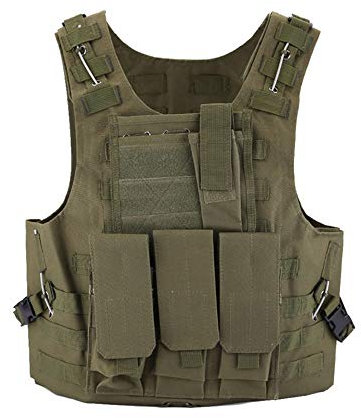 Bon amixyl Tactical Einstellbare Armee Militärische Angriff Kampf Weste, Airsoft Paintball Angriff Outdoor Dschungel Weste (Armee Grün)