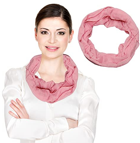 beybey® Modischer Schlauchschal Damen - Praktischer Loop Schal für vielseitige Styles - Loop Schal Damen (rosa)