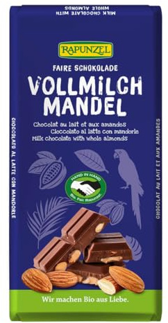 RAPUNZEL Vollmilch Schokolade mit ganzen Mandeln HIH - 200g (1 x 200 g) - Bio