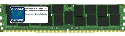 Memoria RAM DDR4 da 64 GB, 2666 MHz, PC4-21300, 288 pin, ECC, carico registrato, DIMM ridotto, compatibile con server/workstation/schede madri (non per PC*)