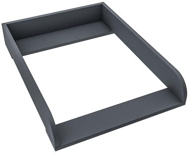 regalik Wickelaufsatz für Malm von IKEA, Wickeltischaufsatz für 48 cm Kommoden, Abnehmbar Wickelkommode aufsatz, Abgerundeten Frontplatten, Graphit, 72cm x 54cm