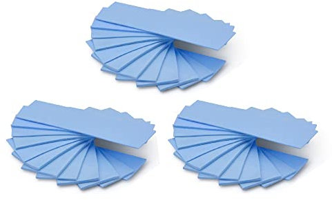ADWITS Lot de 36 épaisseurs Assorties 0,5 1,0 1,5 mm Pads en Silicone thermoconducteurs avec conductivité Thermique de 6,0 W/MK, Soft Safe Simple à appliquer pour SSD CPU GPU-Bleu