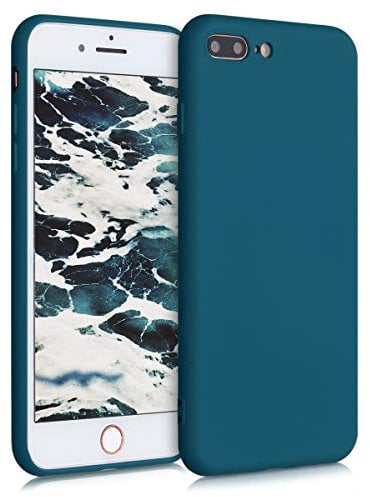 kwmobile Case Compatible with Apple iPhone 7 Plus/iPhone 8 Plus Case - Slim Protective TPU Silicone Phone Cover - Teal Matte