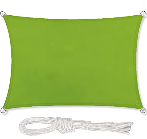 HGTRH Telo Parasole per Esterni Impermeabile Protettiva del Sole Respirante Poliestere Antistrappo Anti UV, Tende da Sole per Balconi 3 Metri per Giardino Balconegreen-5X5M