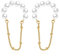 Reffeer Solide 925 Sterling Silber Perlen Manschette Ohrringe Kette für Frauen Perlen Knorpel Wrap Ohrringe Kein Piercing (B-Gelb)