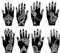 Plantillas para tatuajes de henna, 8 unidades, set de manos Mahal