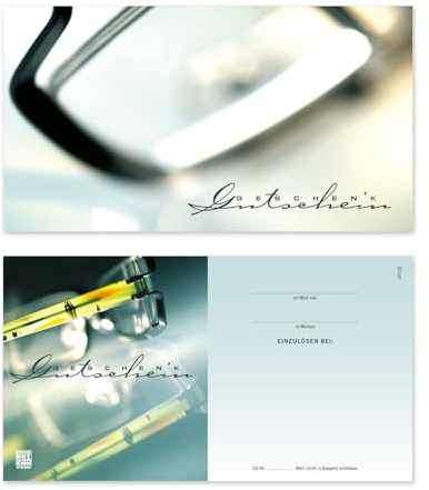 GESCHENKGUTSCHEINcom by POS-HAUER. 10 Gutscheine. Gutscheinkarten für Optiker Brillen Kontaktlinsen.
