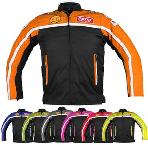 KEROZEN - Chaqueta de protección infantil infantil para motocross (8 años, amarillo florescente), naranja, 12 años