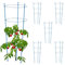 Relaxdays Set da 6 Sostegni per Pomodori Circolari, Alti 76 cm, per Piante Rampicanti, Rose, 3 Anelli Regolabili, Blu, Ferro