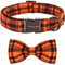 ARING PET Hundehalsband - Niedliches orangefarbenes Gitter-Hundehalsband mit Fliege, verstellbare weiche Halloween-Fliege-Hundehalsbänder für kleine, mittlere und große Hunde