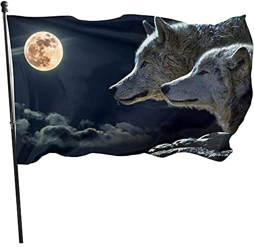 Garten Flagge Wolf Flaggen Banner Lustige Willkommensflagge Langlebig Garten Fahnen, Für Veranda, Garten