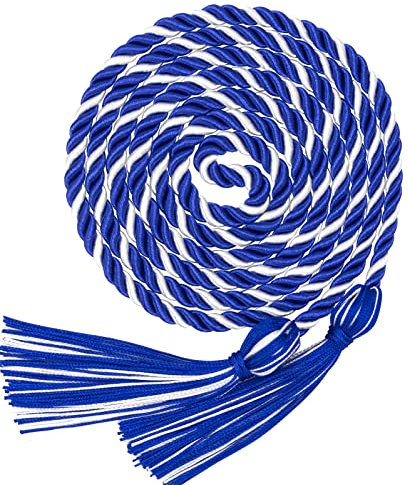 Abschlusskordel Blau Weiß Kordeln für Abschluss 2025 Graduation Honor Cords (gemischtes Blau und Weiß)