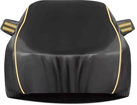 Autoabdeckung for VW Touran Schmutzabweisende Vollgarage wasserdichte Autoabdeckung for Winter Und Sommer Autozubehörabdeckung (Color : Black)