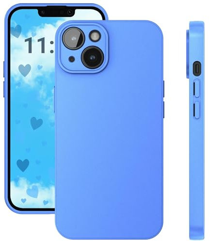 ELEVAVIDA Handyhülle für iPhone 14 hellblau matt mit Kameraschutz - stoßfeste, Kratzfeste Schutzhülle für Apple iPhone 14 Slim case - Anti-Fingerabdruck