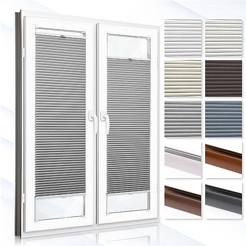 Concept Crystal® Persiana Plisada Panal de Abeja Personalizada con PERFORACIÓN – 6 Colores Diferentes – Cortinas Térmicas Opacas Panal de Abeja para Ventanas y Puertas (Altura de 150 cm a 230 cm)