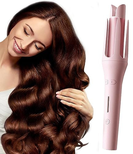 Ferro arricciacapelli automatico - Arricciacapelli automatico senza fili - Ferro arricciacapelli in ceramica automatico antiscottatura senza fili con distribuzione uniforme del calore per