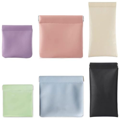 BZKSER Kosmetiktasche Klein - 6Pcs Tragbare Make up Tasche Selbstschließende Wasserdicht Schminktasche Aufbewahrungstasche für Gläser Kopfhörer Schmuck Kosmetik Reisen Handtasche (6 Farben 3 Größen)