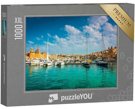 Puzzle 1000 Teile XXL „Yachten in Birgu bei Cospicua auf Malta“ – aus der Puzzle-Kollektion Weitere Europa-Motive