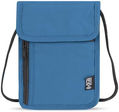 Moorle Brustbeutel Brusttasche mit RFID-Schutz, Unisex Reisegeldbeutel Diebstahlsicher Kleine, Passport Tasche für Reisen, Weicher Blua Brusttasche Brustbeutel Kinder Jungen Mädchen Damen Herren