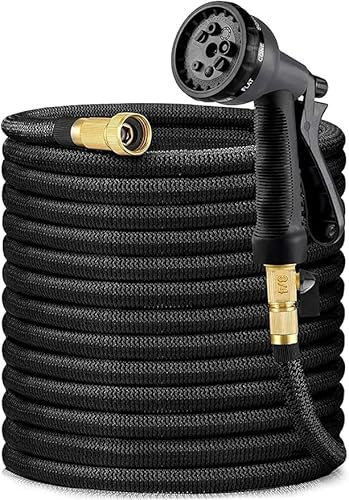 100ft / 200ft & 250ft Automatically Expandable Garden Hose Pipe with Spray Gun Lightweight Durable & Flexible Pipe, Premium Brass Coated Connector Fittings - for Garden, Car & Pet Wash (200 Feet)