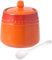 TYMYYS Zuckerdose Mit Deckel Und Löffel, Zuckerbehälter Mit Löffel, Zuckerdosen Für Die Arbeitsplatte, Salzschale Aus Keramik Mit Deckel-Orange-240ml/8.5oz