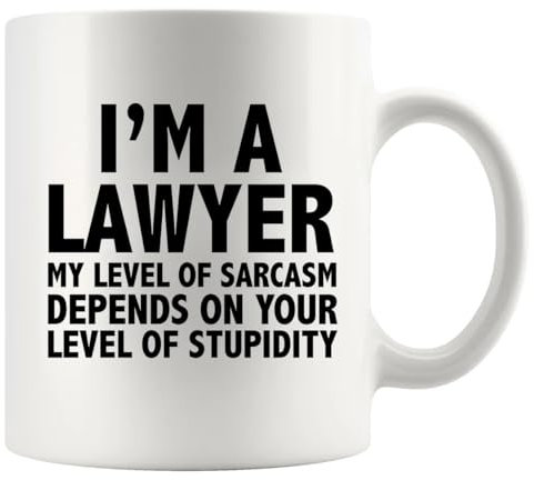 Panvola I'm A Lawyer My Level Of Sarcasm Lawyer Gifts Funny Graduation Gift For Law Student Teacher Attorney Ceramic Mug 11 oz White