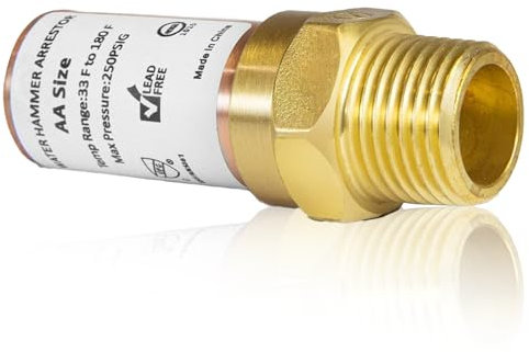 GUOFIS Water Hammer Arrestor,1/2Inch Straight Copper Water Arrestor,MIP Connection(1PACK,Copper Arrestor)(HAMMER005)