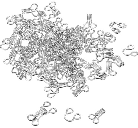 sourcing map Sewing Hooks and Eyes Closure, Bra Hooks Clothing Fastener Suitable for Bra Skirt Clothing Repair Trousers