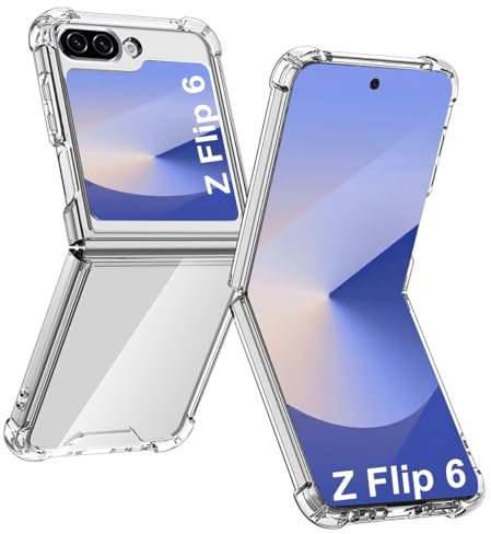 Galaxy Z Flip 6 Case, Ultra-Thin Transparent Hard PC Cover Case Reinforced Corner Bumper Phone Case Screen Protector 360 Full Body Shockproof Silicone Slim Cover Clear for Samsung Galaxy Z Flip 6 5G