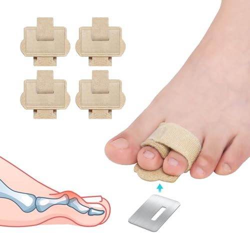 Pozpo Tech Enderezadores para Dedo en Martillo, Corrector del Dedo del Pie para Mujeres, Férulas de Dedos de los Pies - 4 en paquete