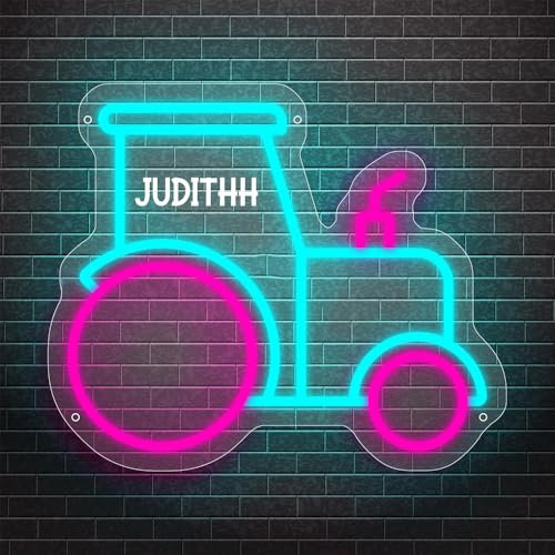 Personalisierte Name Traktor Neon Zeichen, benutzerdefinierte Traktor LED Neon Licht, Traktor Nachtlicht Dekoration für Jungen Schlafzimmer Spielzimmer, Weihnachts-Geburtstagsgeschenk für Jungen